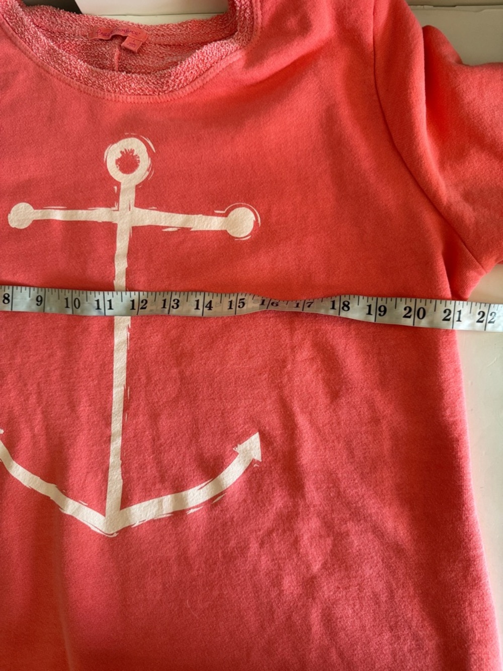 Fresh Produce Sketchy Anchor Sunset Coral Pink Nautical Sweatshirt size L - Picture 5 of 7